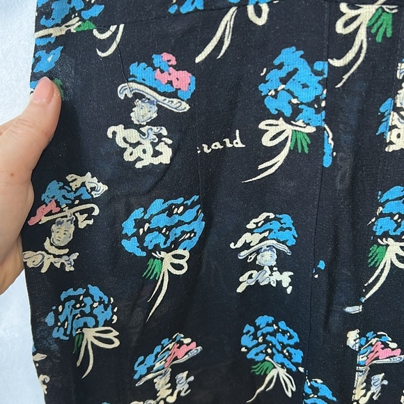 Anna Sui Berard Faces Print Dress Floral Buttons shirt dress size 2 made in usa - Picture 5 of 13